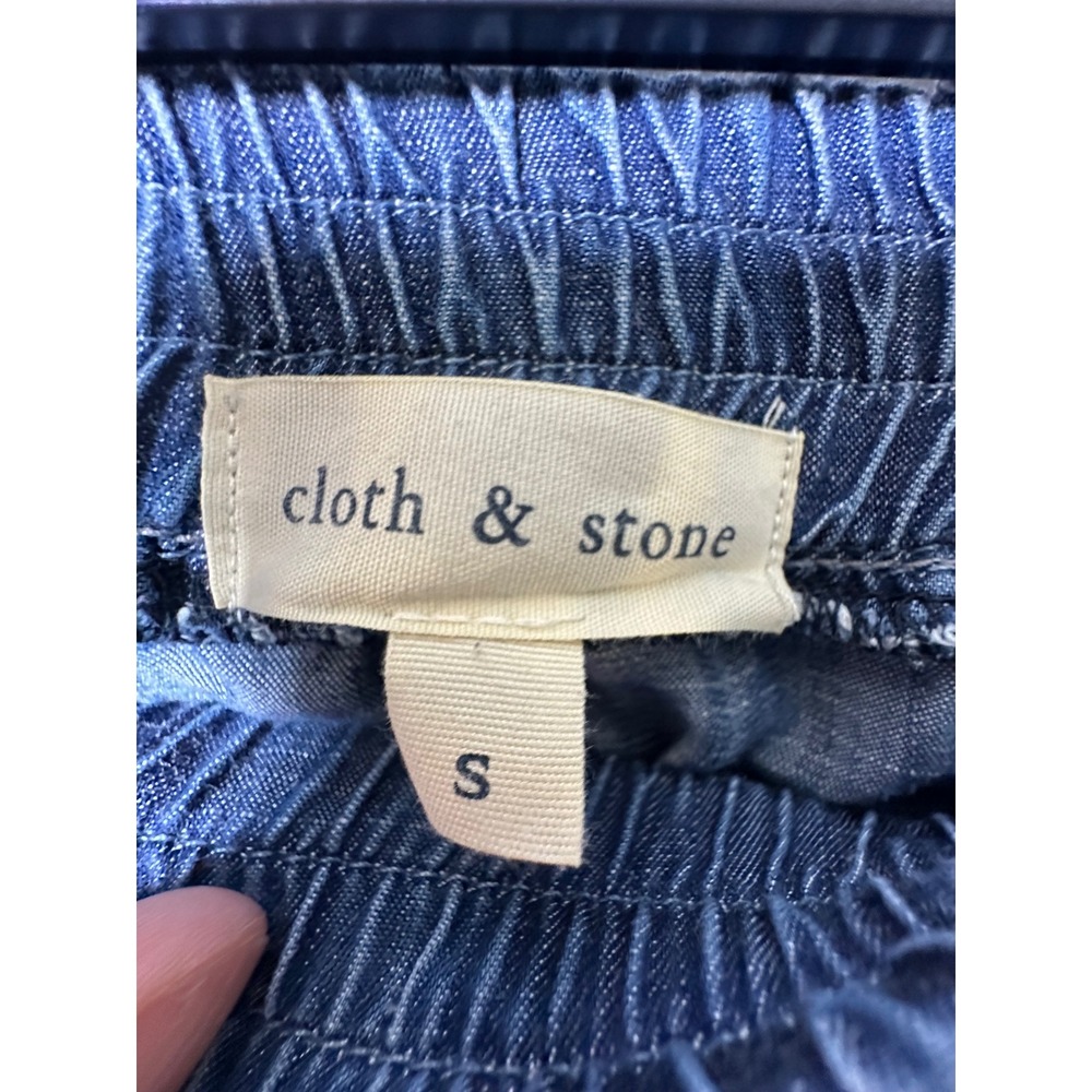 Cloth & Stone Tencel Lyocell Denim Jogger Pants Blue Drawstring Size Small - Picture 5 of 10